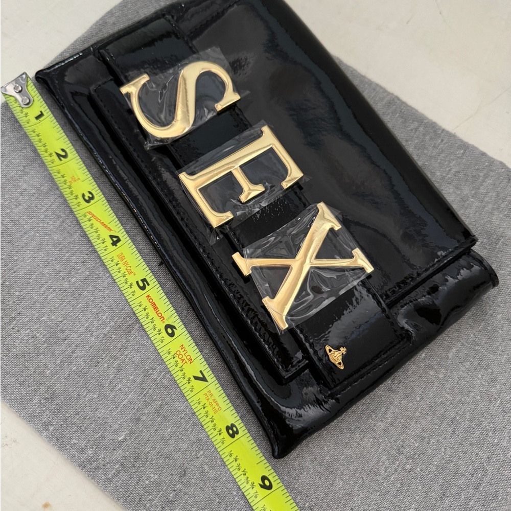 BRAND NEW SEX CLUTCH Vivienne Westwood BLK PATENT LEATHER. - Picture 5 of 13